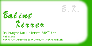 balint kirrer business card